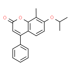 ChemSpider 2D Image | 7-Isopropoxy-8-methyl-4-phenyl-chromen-2-one | C19H18O3