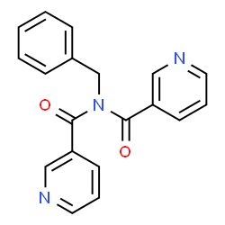 ChemSpider 2D Image | N-Benzyl-N-(3-pyridinylcarbonyl)nicotinamide | C19H15N3O2