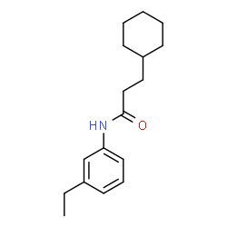 ChemSpider 2D Image | 3-Cyclohexyl-N-(3-ethylphenyl)propanamide | C17H25NO