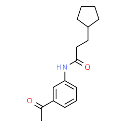 ChemSpider 2D Image | N-(3-Acetylphenyl)-3-cyclopentylpropanamide | C16H21NO2