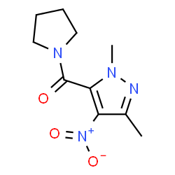 ChemSpider 2D Image | (1,3-Dimethyl-4-nitro-1H-pyrazol-5-yl)(1-pyrrolidinyl)methanone | C10H14N4O3