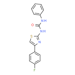 ChemSpider 2D Image | 1-[4-(4-Fluorophenyl)-1,3-thiazol-2-yl]-3-phenylurea | C16H12FN3OS