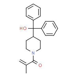 ChemSpider 2D Image | 1-{4-[Hydroxy(diphenyl)methyl]-1-piperidinyl}-2-methyl-2-propen-1-one | C22H25NO2