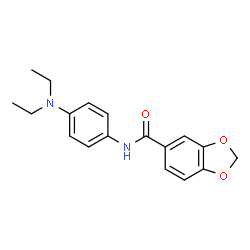 ChemSpider 2D Image | N-[4-(Diethylamino)phenyl]-1,3-benzodioxole-5-carboxamide | C18H20N2O3
