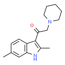 ChemSpider 2D Image | 1-(2,6-Dimethyl-1H-indol-3-yl)-2-(1-piperidinyl)ethanone | C17H22N2O