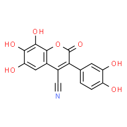 ChemSpider 2D Image | 3-(3,4-Dihydroxyphenyl)-6,7,8-trihydroxy-2-oxo-2H-chromene-4-carbonitrile | C16H9NO7