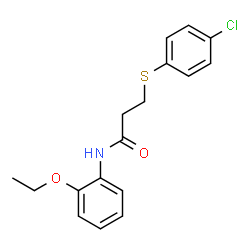 ChemSpider 2D Image | 3-[(4-Chlorophenyl)sulfanyl]-N-(2-ethoxyphenyl)propanamide | C17H18ClNO2S