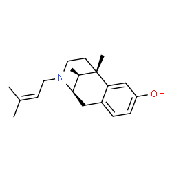 ChemSpider 2D Image | (1S,9R,13S)-1,13-Dimethyl-10-(3-methyl-2-buten-1-yl)-10-azatricyclo[7.3.1.0~2,7~]trideca-2,4,6-trien-4-ol | C19H27NO