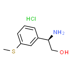 ChemSpider 2D Image | (2R)-2-Amino-2-[3-(methylsulfanyl)phenyl]ethanol hydrochloride (1:1) | C9H14ClNOS