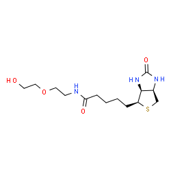 ChemSpider 2D Image | N-[2-(2-Hydroxyethoxy)ethyl]-5-[(3aS,4S,6aR)-2-oxohexahydro-1H-thieno[3,4-d]imidazol-4-yl]pentanamide | C14H25N3O4S