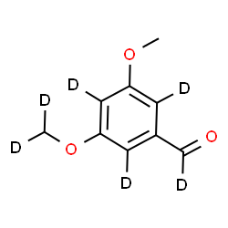 ChemSpider 2D Image | 3-Methoxy-5-[(~2~H_2_)methyloxy](formyl-~2~H_4_)benzaldehyde | C9H4D6O3