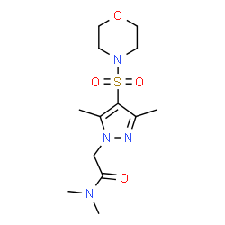 ChemSpider 2D Image | 2-[3,5-Dimethyl-4-(4-morpholinylsulfonyl)-1H-pyrazol-1-yl]-N,N-dimethylacetamide | C13H22N4O4S