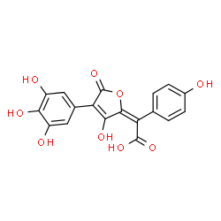 ChemSpider 2D Image | (2E)-[3-Hydroxy-5-oxo-4-(3,4,5-trihydroxyphenyl)-2(5H)-furanylidene](4-hydroxyphenyl)acetic acid | C18H12O9