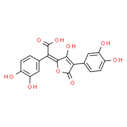 ChemSpider 2D Image | (2E)-(3,4-Dihydroxyphenyl)[4-(3,4-dihydroxyphenyl)-3-hydroxy-5-oxo-2(5H)-furanylidene]acetic acid | C18H12O9