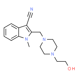 ChemSpider 2D Image | 2-{[4-(2-HYDROXYETHYL)PIPERAZIN-1-YL]METHYL}-1-METHYLINDOLE-3-CARBONITRILE | C17H22N4O