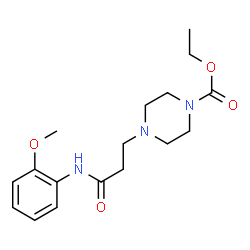 ChemSpider 2D Image | Ethyl 4-{3-[(2-methoxyphenyl)amino]-3-oxopropyl}-1-piperazinecarboxylate | C17H25N3O4