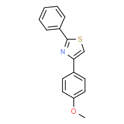 ChemSpider 2D Image | 4-(4-Methoxy-phenyl)-2-phenyl-thiazole | C16H13NOS