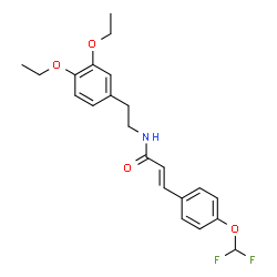 ChemSpider 2D Image | (2E)-N-[2-(3,4-Diethoxyphenyl)ethyl]-3-[4-(difluoromethoxy)phenyl]acrylamide | C22H25F2NO4