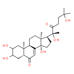 ChemSpider 2D Image | (5beta,10alpha,13alpha)-2,3,14,20,25-Pentahydroxycholest-7-ene-6,22-dione | C27H42O7
