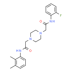 ChemSpider 2D Image | 2-(4-{2-[(2,3-Dimethylphenyl)amino]-2-oxoethyl}-1-piperazinyl)-N-(2-fluorophenyl)acetamide | C22H27FN4O2