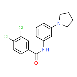 ChemSpider 2D Image | 3,4-Dichloro-N-[3-(1-pyrrolidinyl)phenyl]benzamide | C17H16Cl2N2O