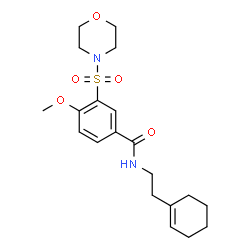 ChemSpider 2D Image | N-[2-(1-Cyclohexen-1-yl)ethyl]-4-methoxy-3-(4-morpholinylsulfonyl)benzamide | C20H28N2O5S