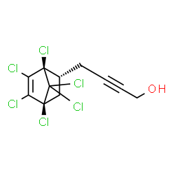 ChemSpider 2D Image | 4-[(1R,2R,4S)-1,4,5,6,7,7-Hexachlorobicyclo[2.2.1]hept-5-en-2-yl]-2-butyn-1-ol | C11H8Cl6O