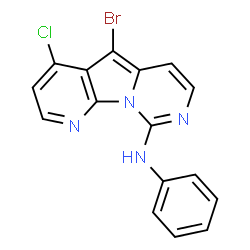 ChemSpider 2D Image | 5-Bromo-4-chloro-N-phenylpyrido[3',2':4,5]pyrrolo[1,2-c]pyrimidin-9-amine | C16H10BrClN4