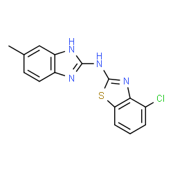 ChemSpider 2D Image | 4-Chloro-N-(6-methyl-1H-benzimidazol-2-yl)-1,3-benzothiazol-2-amine | C15H11ClN4S