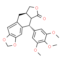 ChemSpider 2D Image | (5R,8aR)-5-(3,4,5-Trimethoxyphenyl)-5,8,8a,9-tetrahydrofuro[3',4':6,7]naphtho[2,3-d][1,3]dioxol-6(5aH)-one | C22H22O7