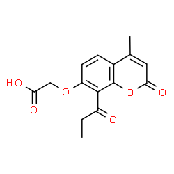 ChemSpider 2D Image | [(4-Methyl-2-oxo-8-propionyl-2H-chromen-7-yl)oxy]acetic acid | C15H14O6