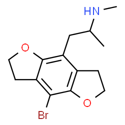 ChemSpider 2D Image | 1-(8-Bromo-2,3,6,7-tetrahydrofuro[2,3-f][1]benzofuran-4-yl)-N-methyl-2-propanamine | C14H18BrNO2