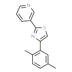 ChemSpider 2D Image | 3-[4-(2,5-Dimethyl-phenyl)-thiazol-2-yl]-pyridine | C16H14N2S