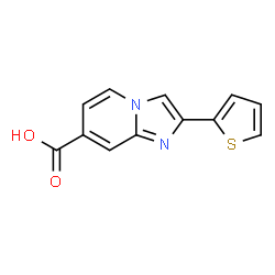 ChemSpider 2D Image | 2-(2-Thienyl)imidazo[1,2-a]pyridine-7-carboxylic acid | C12H8N2O2S