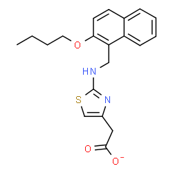 ChemSpider 2D Image | (2-{[(2-Butoxy-1-naphthyl)methyl]amino}-1,3-thiazol-4-yl)acetate | C20H21N2O3S