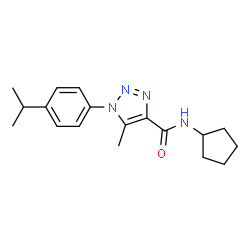ChemSpider 2D Image | N-Cyclopentyl-1-(4-isopropylphenyl)-5-methyl-1H-1,2,3-triazole-4-carboxamide | C18H24N4O