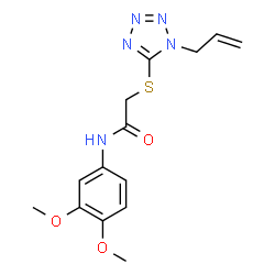 ChemSpider 2D Image | 2-[(1-Allyl-1H-tetrazol-5-yl)sulfanyl]-N-(3,4-dimethoxyphenyl)acetamide | C14H17N5O3S