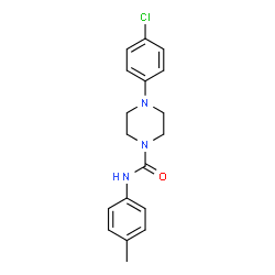ChemSpider 2D Image | 4-(4-Chlorophenyl)-N-(4-methylphenyl)-1-piperazinecarboxamide | C18H20ClN3O