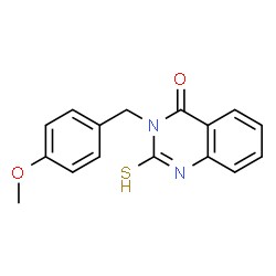 ChemSpider 2D Image | 2-mercapto-3-(4-methoxybenzyl)quinazolin-4(3H)-one | C16H14N2O2S