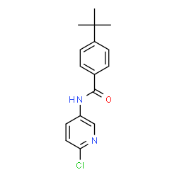 ChemSpider 2D Image | N-(6-Chloro-3-pyridinyl)-4-(2-methyl-2-propanyl)benzamide | C16H17ClN2O