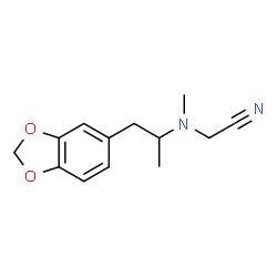 ChemSpider 2D Image | {[1-(1,3-Benzodioxol-5-yl)-2-propanyl](methyl)amino}acetonitrile | C13H16N2O2