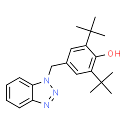 ChemSpider 2D Image | 4-Benzotriazol-1-ylmethyl-2,6-di-tert-butyl-phenol | C21H27N3O