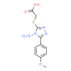 ChemSpider 2D Image | {[4-Amino-5-(4-methoxyphenyl)-4H-1,2,4-triazol-3-yl]sulfanyl}acetic acid | C11H12N4O3S