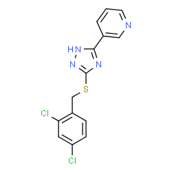ChemSpider 2D Image | 3-{3-[(2,4-Dichlorobenzyl)sulfanyl]-1H-1,2,4-triazol-5-yl}pyridine | C14H10Cl2N4S