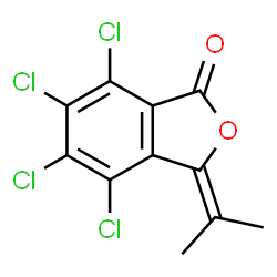 ChemSpider 2D Image | 4,5,6,7-Tetrachloro-3-isopropylidene-2-benzofuran-1(3H)-one | C11H6Cl4O2