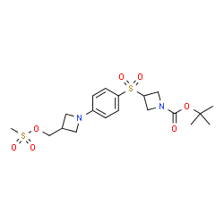 ChemSpider 2D Image | 2-Methyl-2-propanyl 3-{[4-(3-{[(methylsulfonyl)oxy]methyl}-1-azetidinyl)phenyl]sulfonyl}-1-azetidinecarboxylate | C19H28N2O7S2
