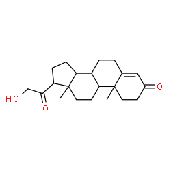 ChemSpider 2D Image | (8xi,9beta,13xi,14xi)-21-Hydroxypregn-4-ene-3,20-dione | C21H30O3