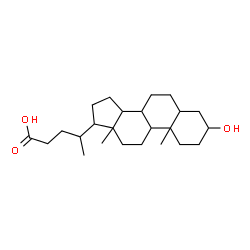 ChemSpider 2D Image | (8xi,9xi,14beta,17xi)-3-Hydroxycholan-24-oic acid | C24H40O3