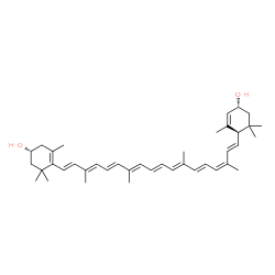 ChemSpider 2D Image | (3R,3'R,6R,9cis)-4,5-Didehydro-5,6-dihydro-beta,beta-carotene-3,3'-diol | C40H56O2