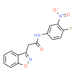 ChemSpider 2D Image | 2-(1,2-Benzoxazol-3-yl)-N-(4-fluoro-3-nitrophenyl)acetamide | C15H10FN3O4
